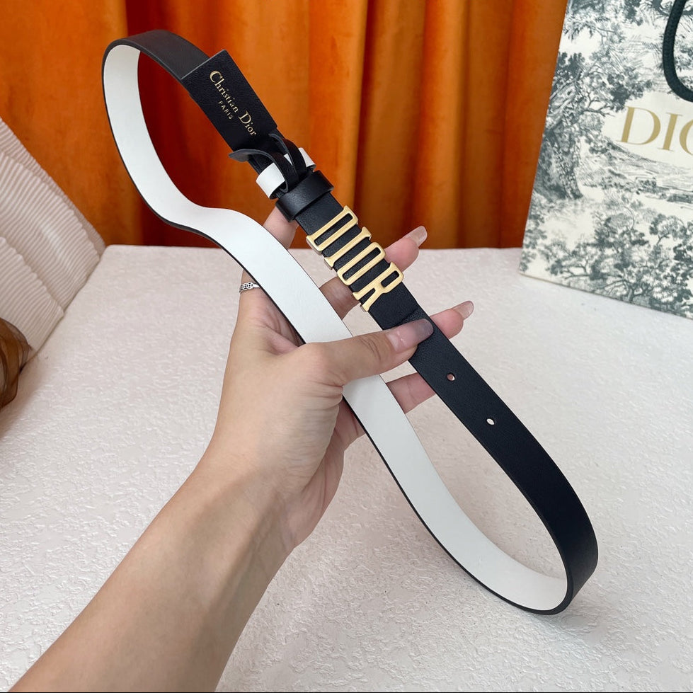DIOR 25S BELT 20 MM IN BLACK CALFSKIN 562038