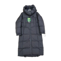 New Balance Hooded Long Puffer Coat – Black | Full-Length Athletic Winter Coat