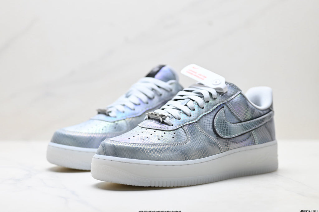 Nike Air Force 1 Low Silver Gray White Unisex Sneakers Style 15