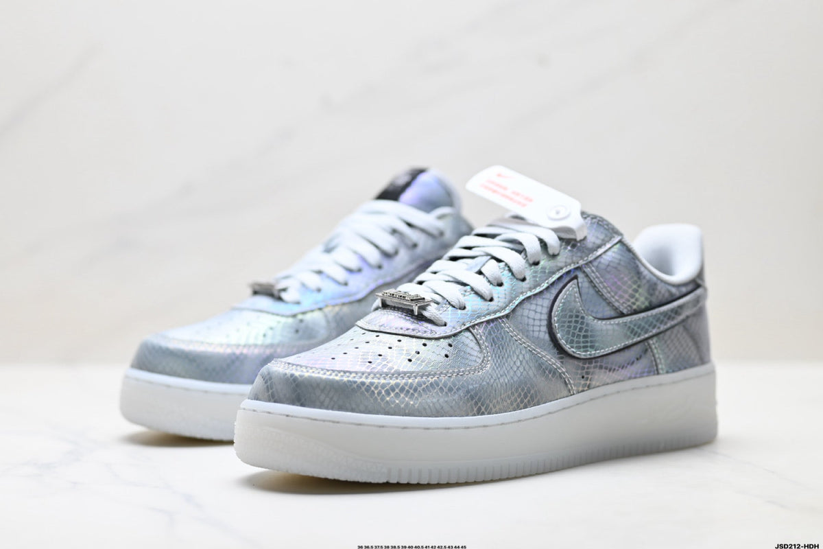 Nike Air Force 1 Low Silver Gray White Unisex Sneakers Style 15