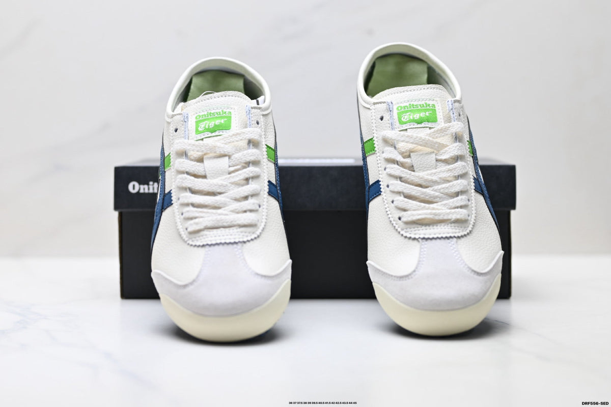 Onitsuka Tiger Retro Low Top White Navy Green Unisex Shoes Style 21