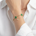 Van Cleef & Arpels Vintage Alhambra Five Motifs Malachite Clover Bracelet