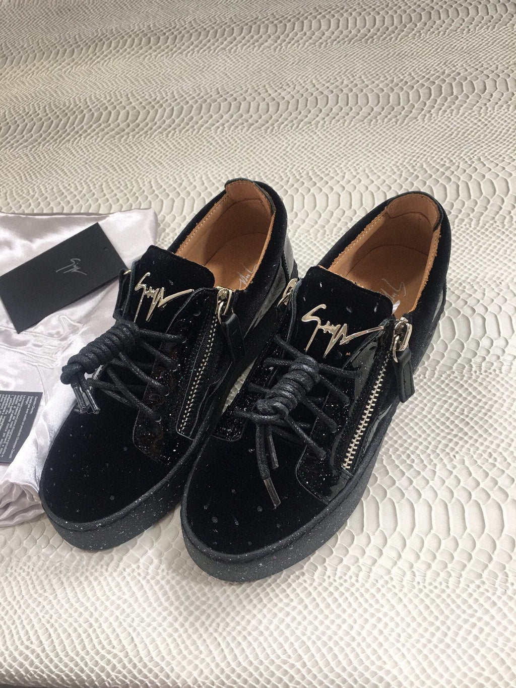 Giuseppe Zanotti Black Speckle Low-Top Sneakers