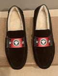 Versace Men's Black Red Accent Slip-On Loafers