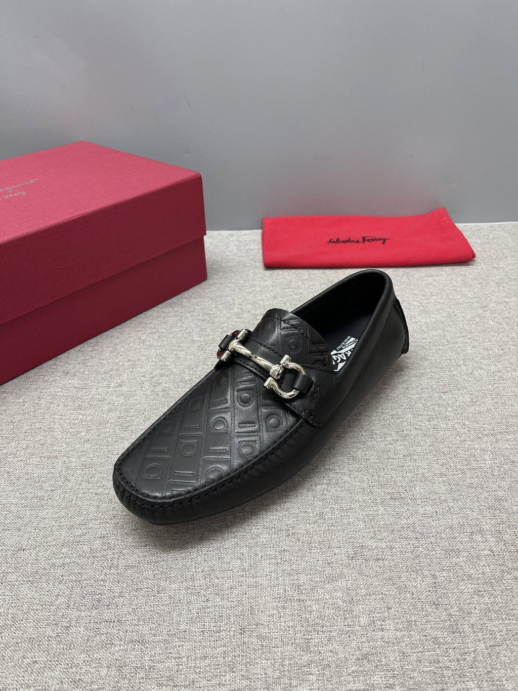 Ferragamo Men's Black Bit Driving Loafers
