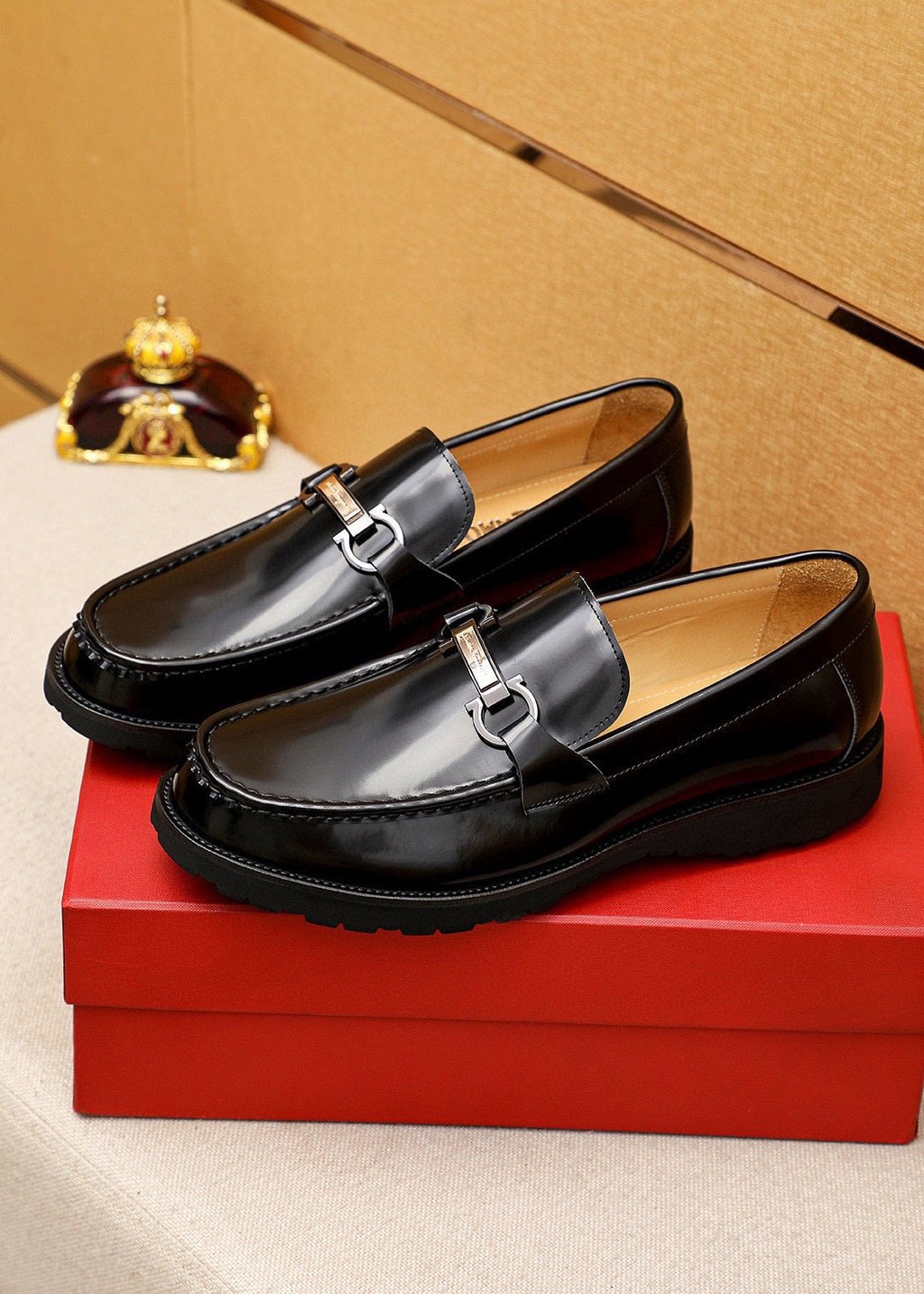 Ferragamo Black Bit Loafers - Apron Toe