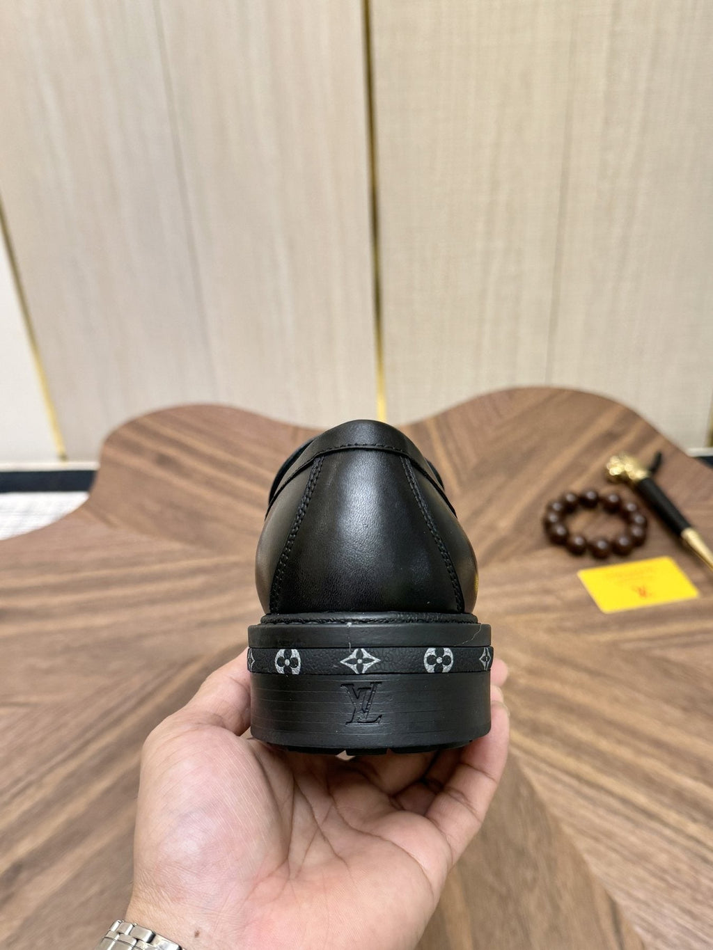 Louis Vuitton Black Metal Hardware Loafers