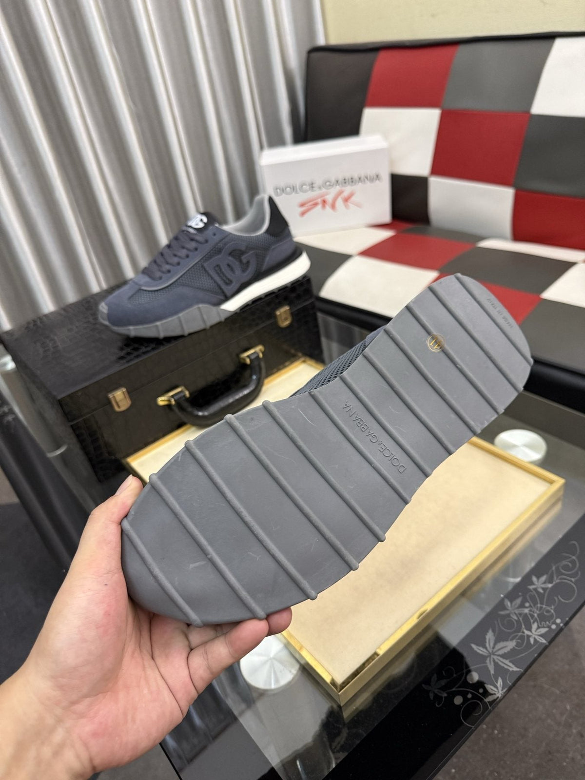 Dolce & Gabbana Slate Blue Low-Top Sneakers
