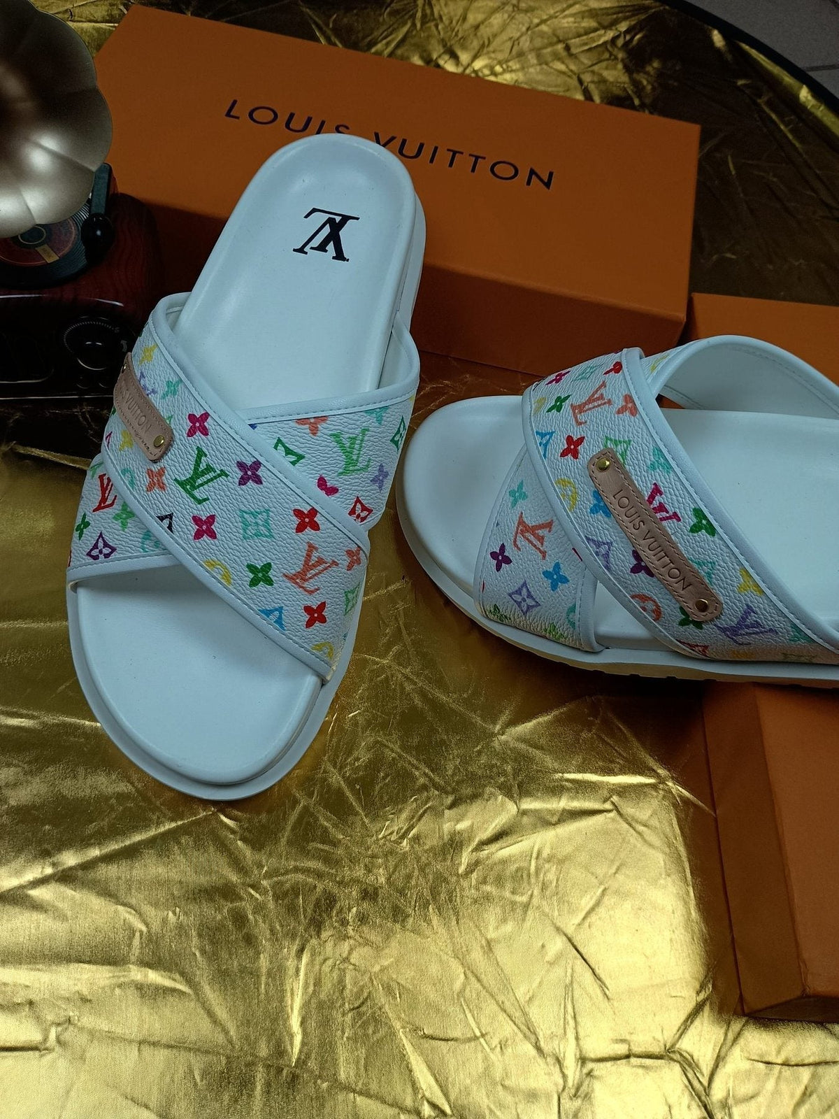 Louis Vuitton Multicolor Monogram Slide Sandals