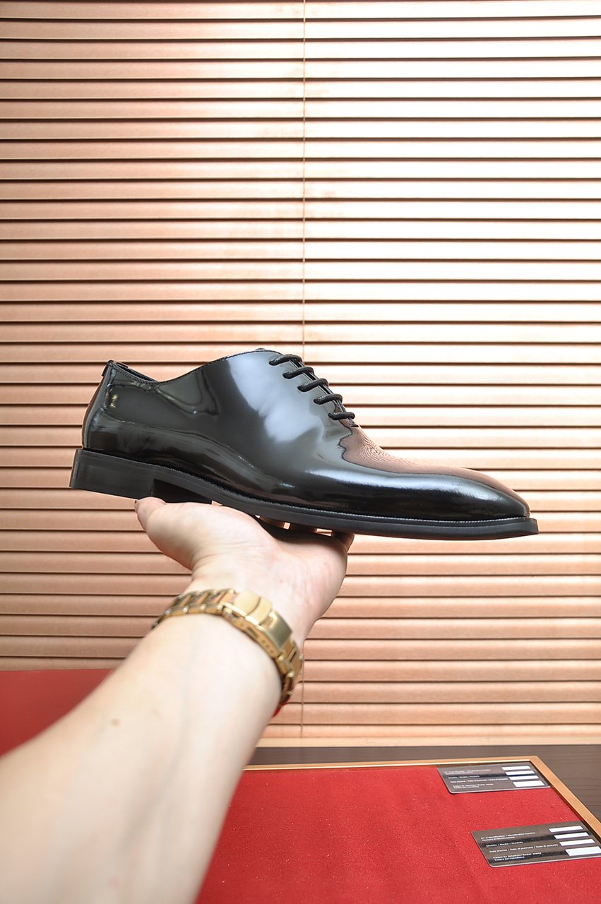Ferragamo Black Lace-Up Dress Shoes