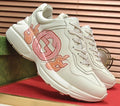 Gucci Cream White Peach Graphic Sneakers