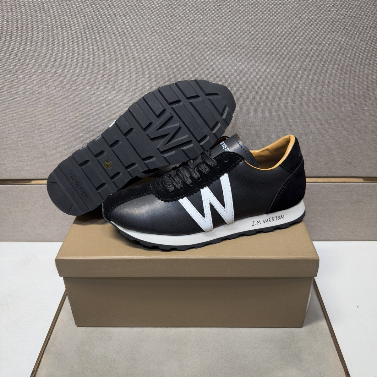 J.M. Weston Black W-Detail Sneakers
