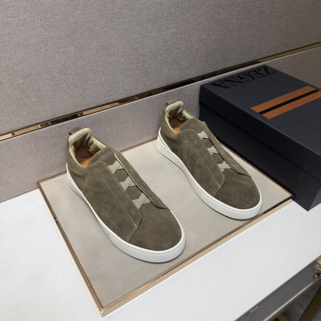 Zegna Men's Textured Slip-On Sneakers