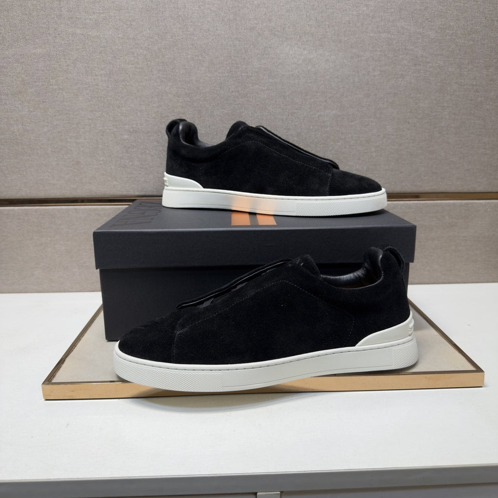 Zegna Men's Textured Slip-On Sneakers