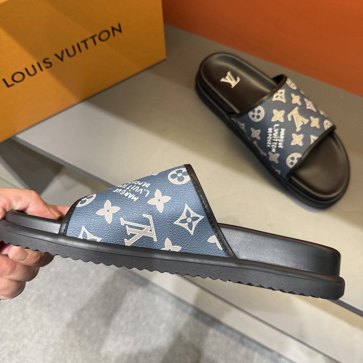 Louis Vuitton Monogram Slide Sandals - Low-Profile Sole