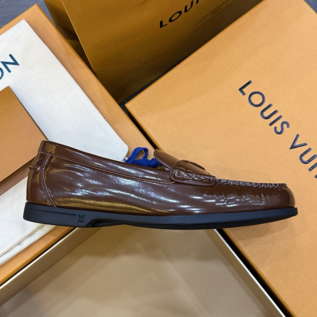 Louis Vuitton Men's Brown Penny Loafers - Leather Lining