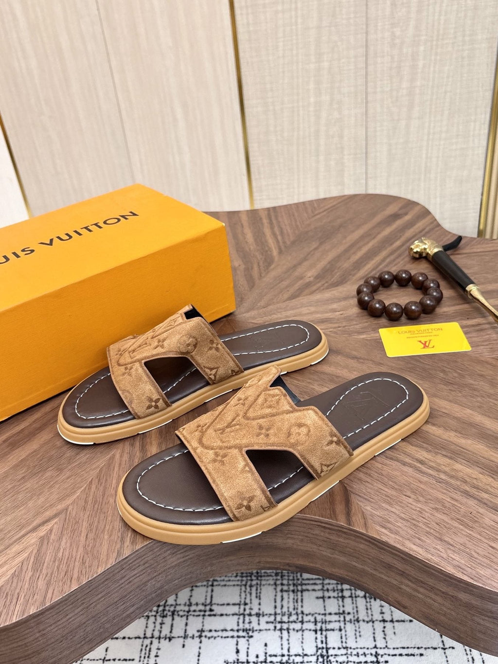 Louis Vuitton Monogram Slide Sandals - Rubber Sole