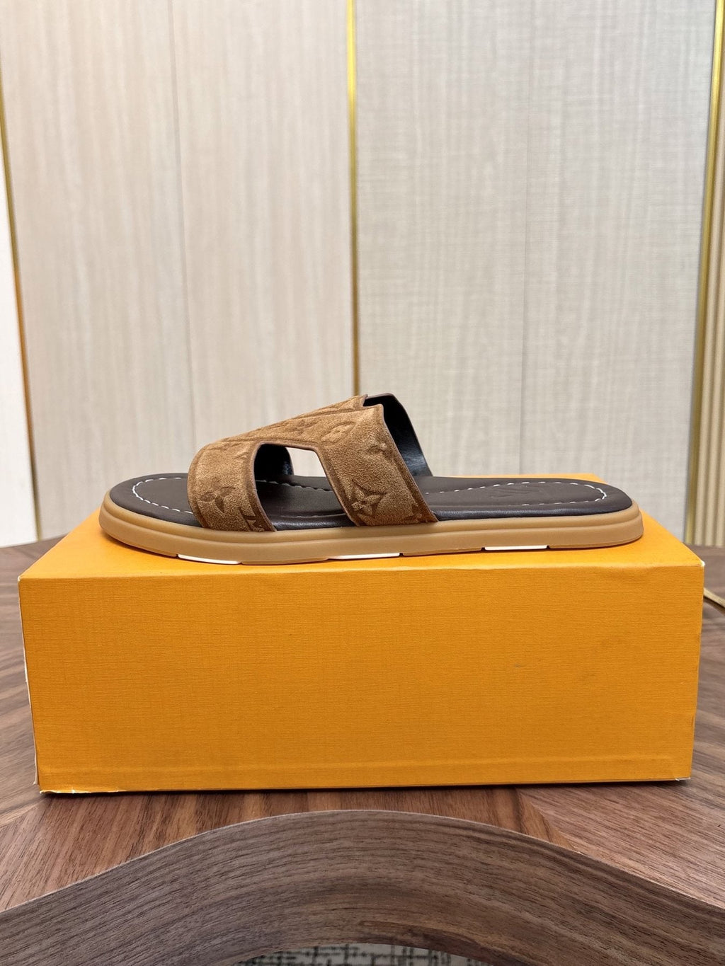 Louis Vuitton Monogram Slide Sandals - Rubber Sole