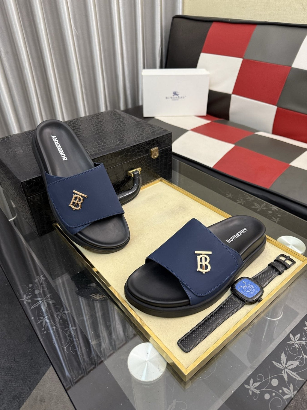Burberry Monogram Slide Sandals