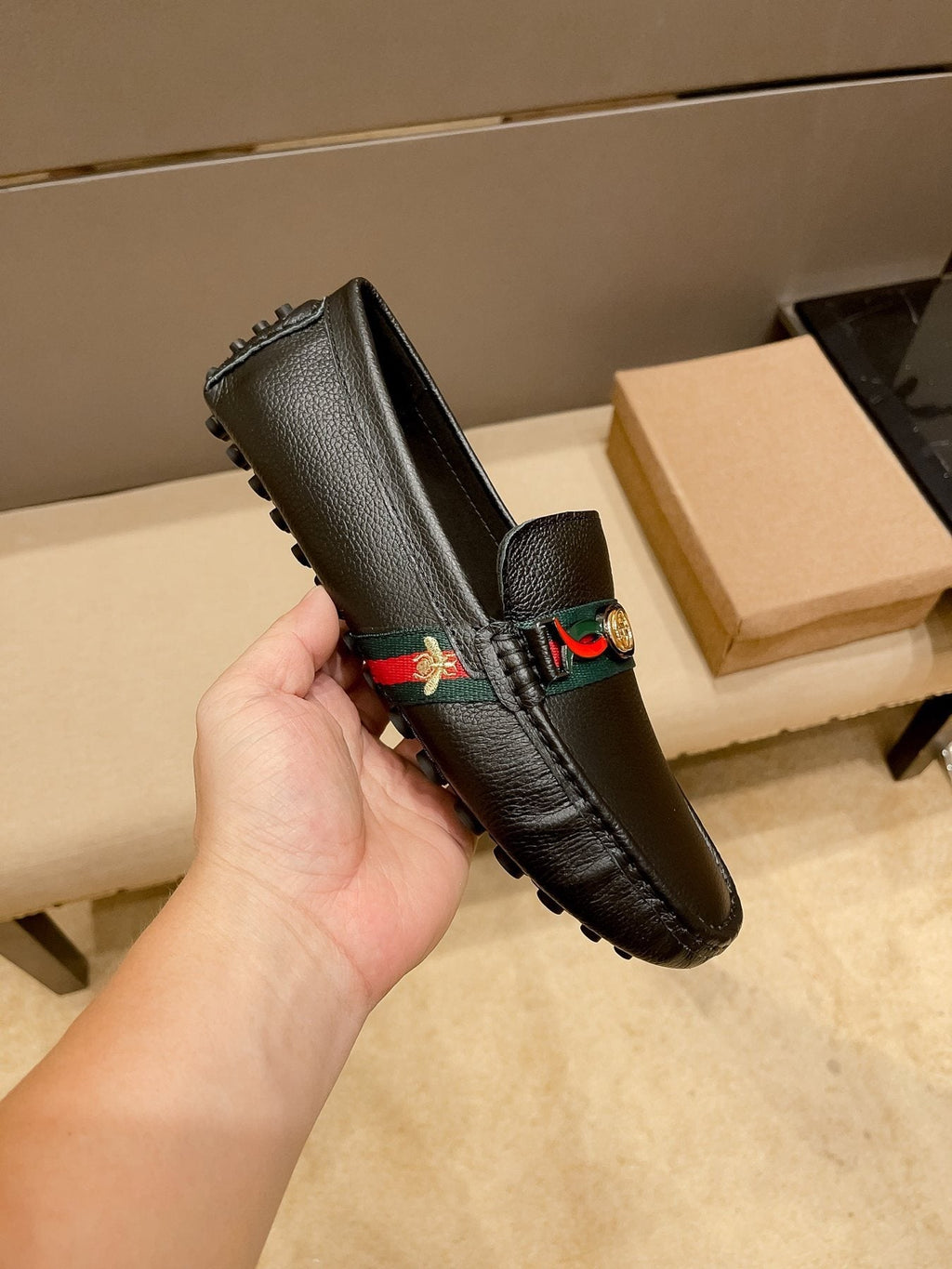 Gucci Web Accent Driving Loafers