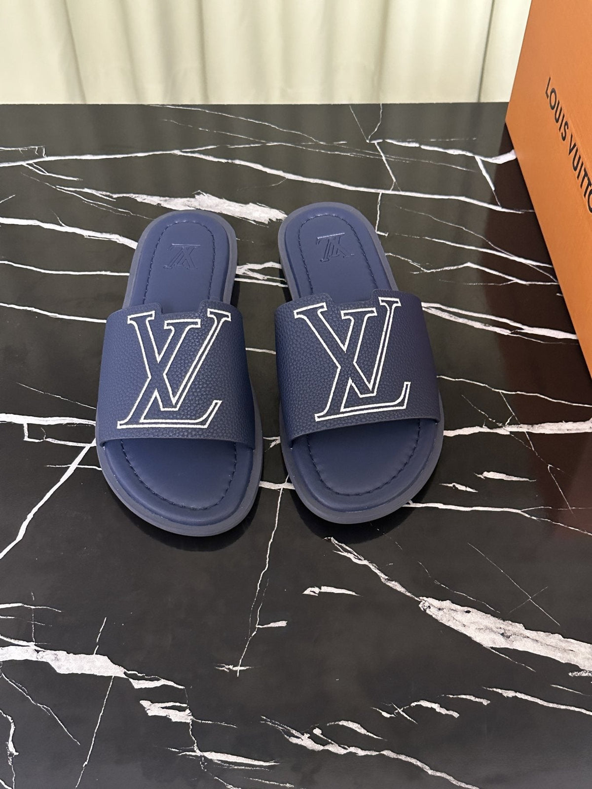 Louis Vuitton Men's Lettered Strap Slide Sandals