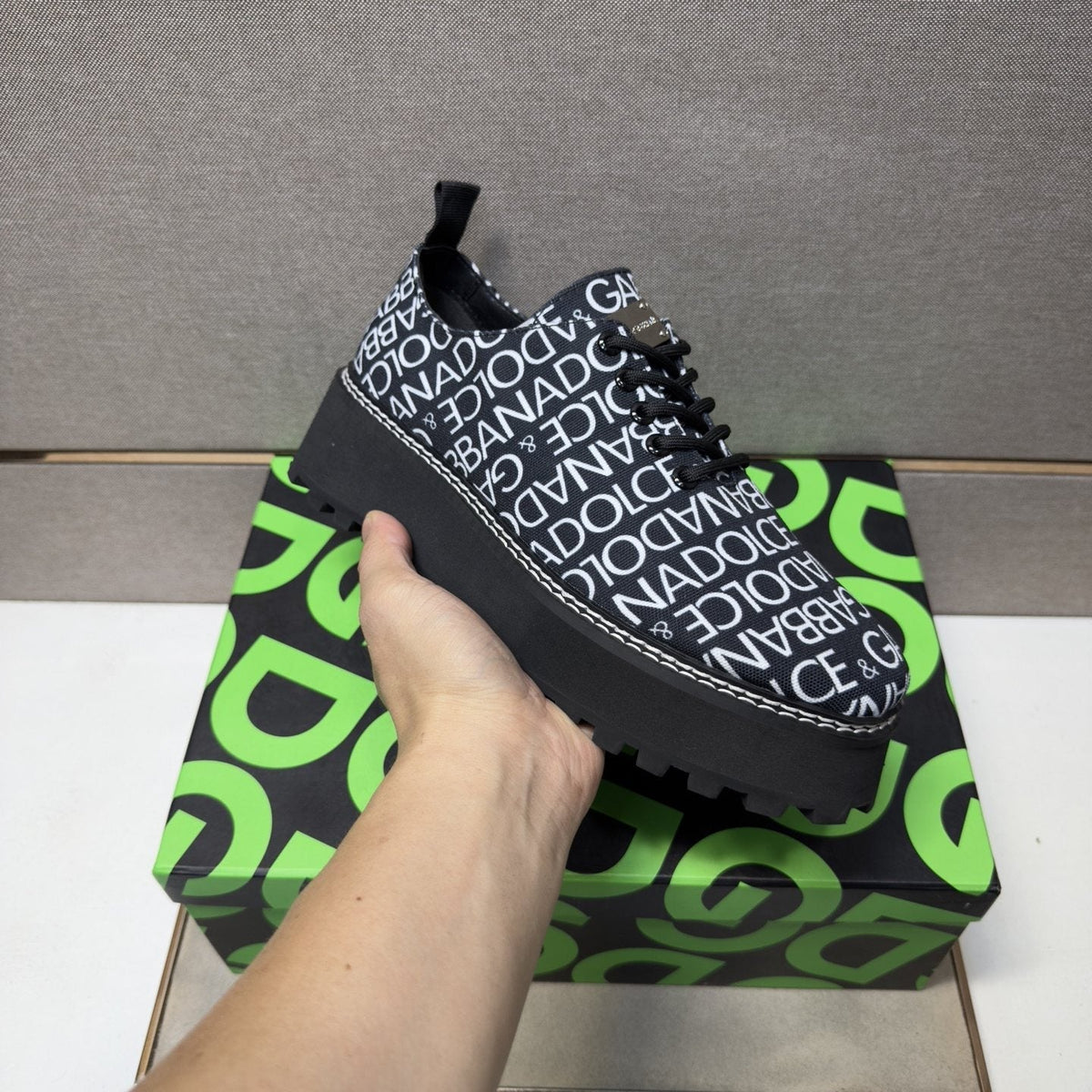 Dolce & Gabbana Letter Print Lug Sole Shoes