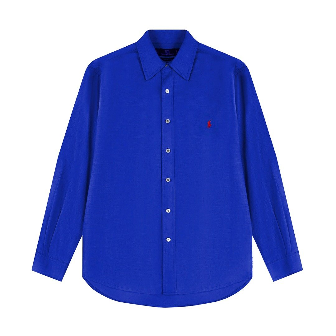 Ralph Lauren Embroidered Cotton-Blend Slub Linen Long-Sleeve Shirt