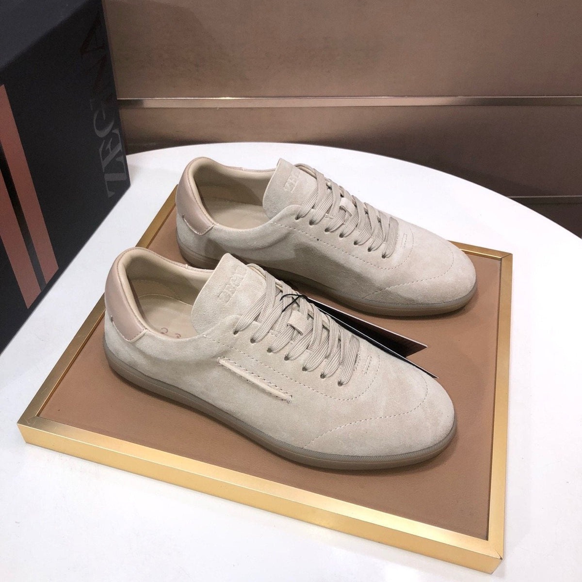 Zegna 232 Suede Low-Top Sneakers