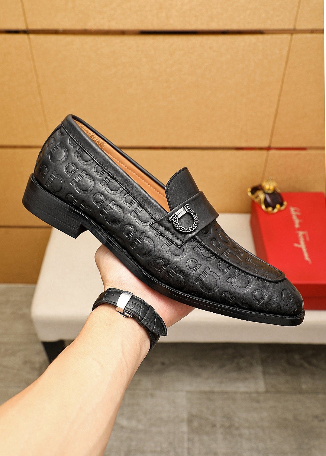 Ferragamo Embossed Slip-On Shoes