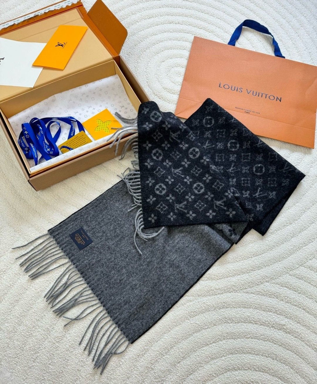 Louis Vuitton Monogram Fringe Scarf