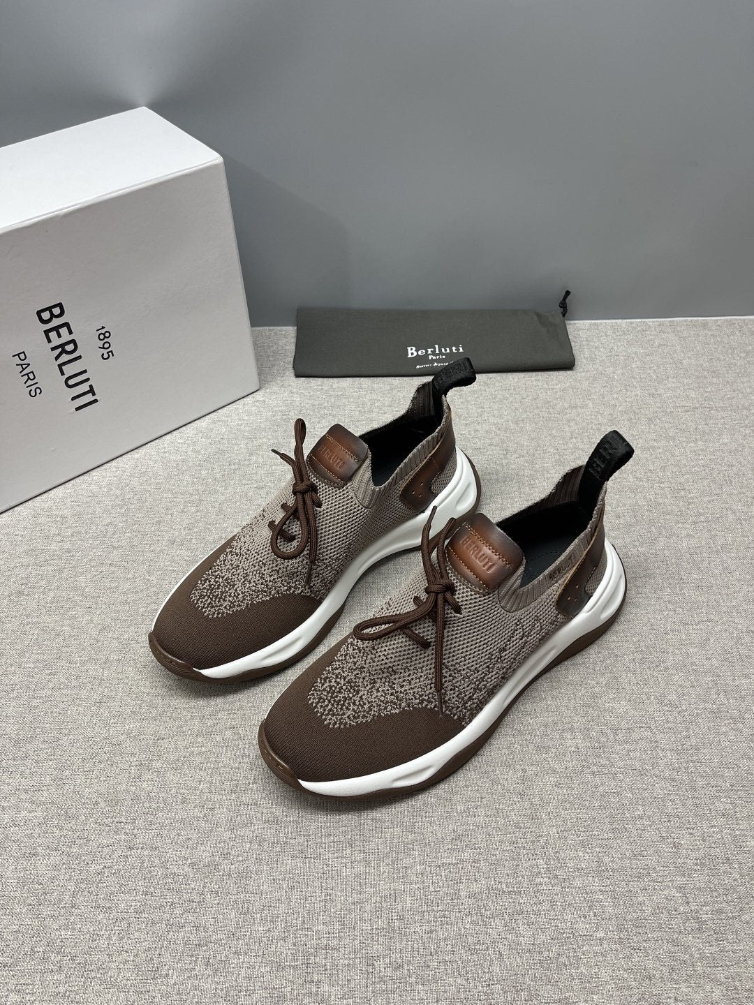 Berluti Knit Lace-Up Sneakers