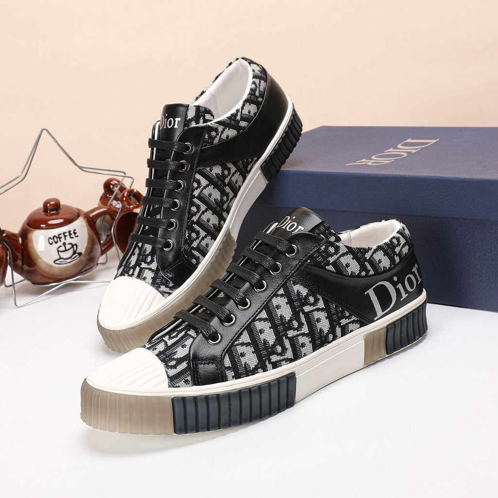 Dior Patterned High-Top Sneakers