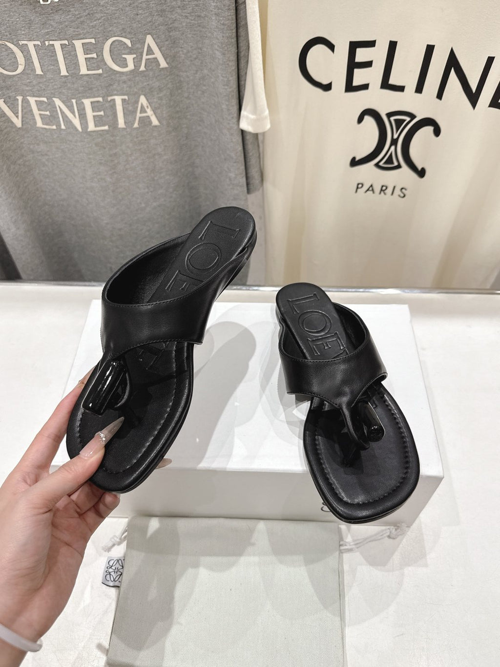 Loewe Embossed Thong Sandals