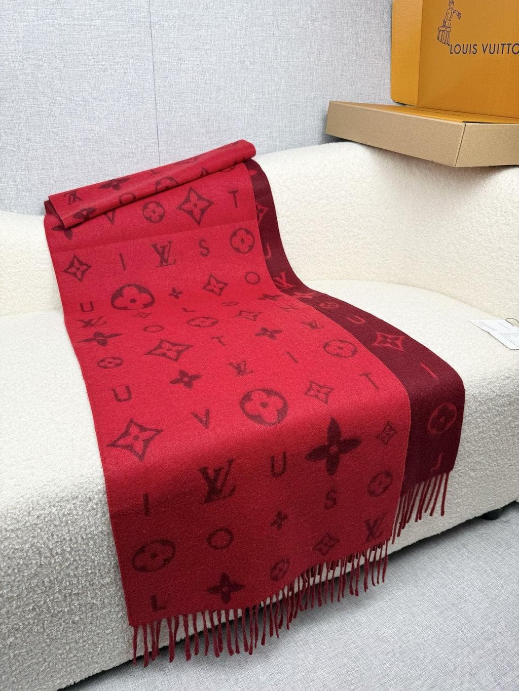 Louis Vuitton Reversible Monogram Fringed Scarf
