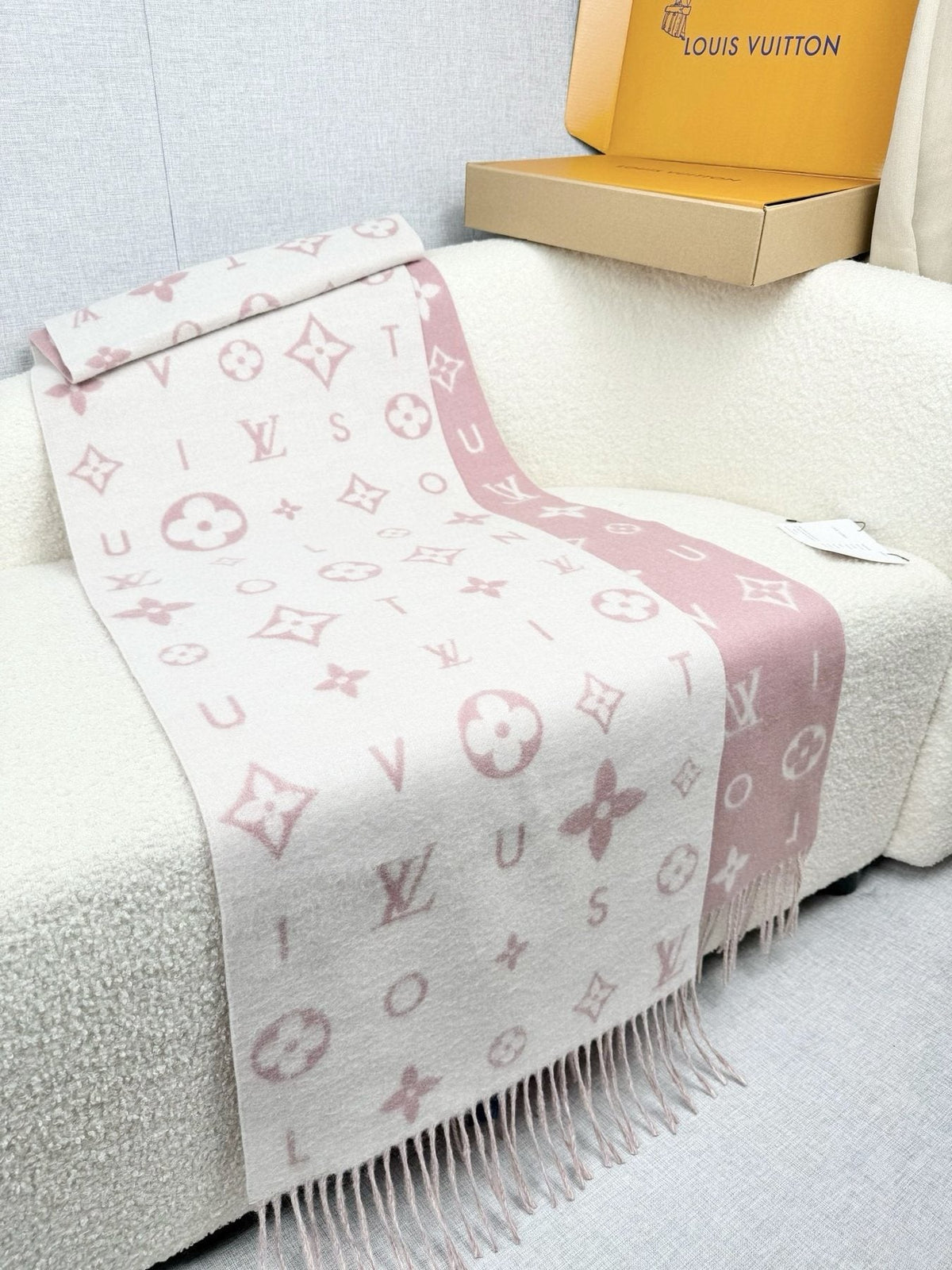 Louis Vuitton Reversible Monogram Fringed Scarf