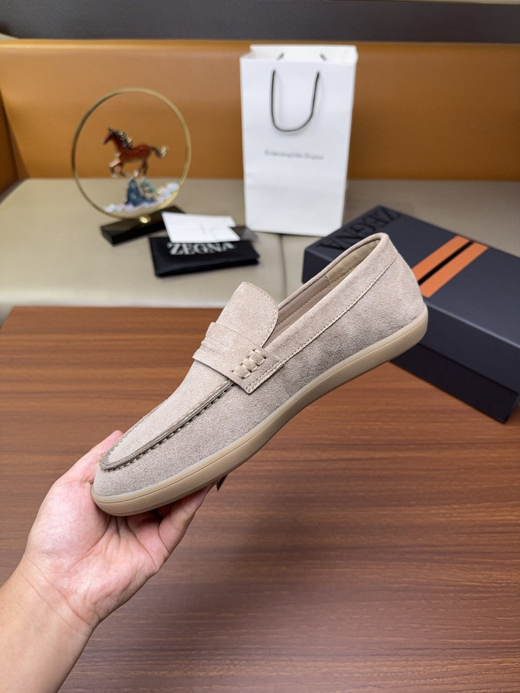 Zegna Men's Suede Strap Loafers