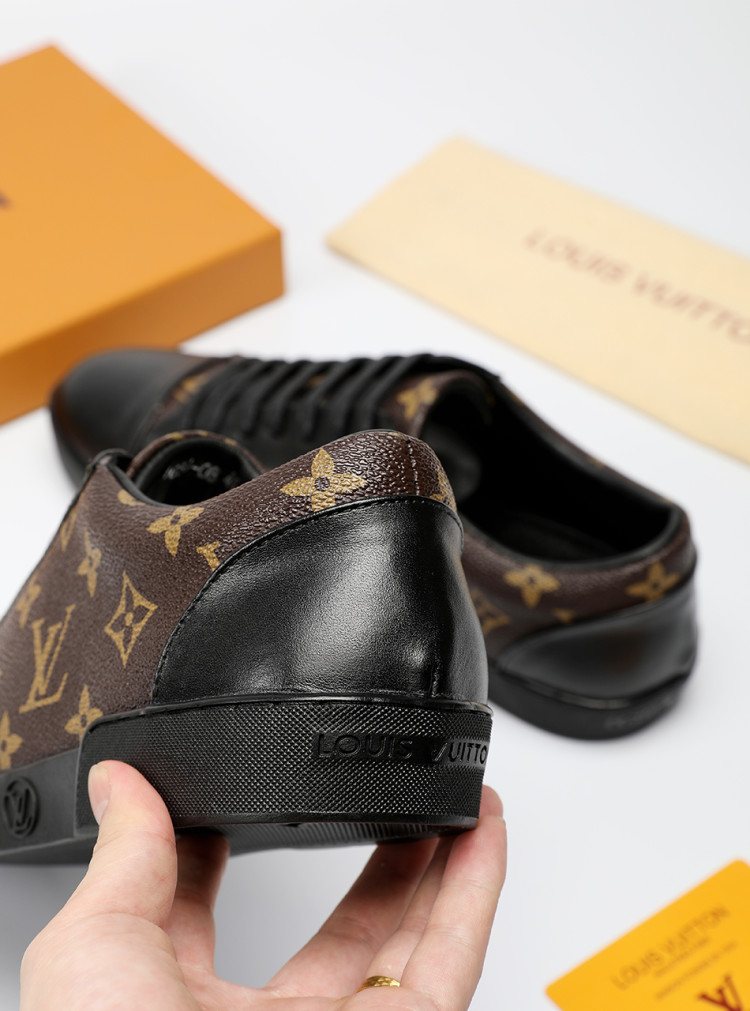 Louis Vuitton Black Monogram Panel Sneakers