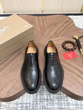 Christian Louboutin Black Lace-Up Dress Shoes with Red Outsole