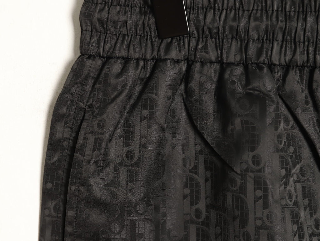 Gucci Tonal Double-G-Style Allover Drawstring Shorts - Black